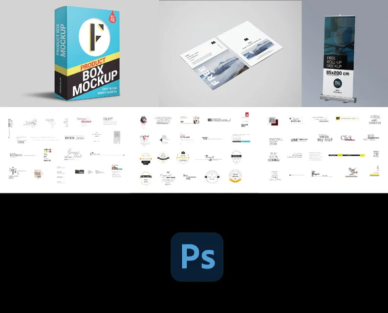 Adobe Photoshop Assets Bundle Package | Assets, Actions, Shapes, Gradients, Brushes, Light Effect, Elements and more